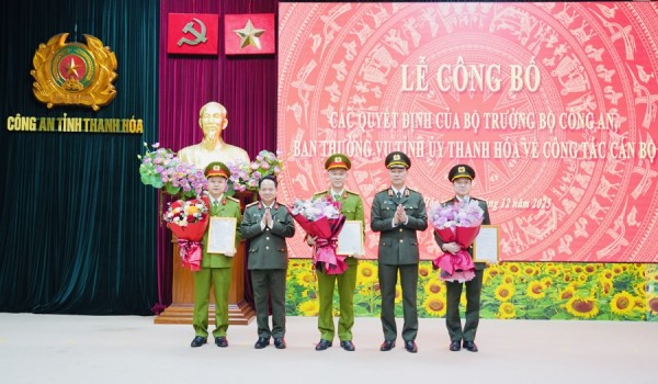 Công an Thanh Hoá: Công bố quyết định của Bộ trưởng Bộ Công an về công tác cán bộ